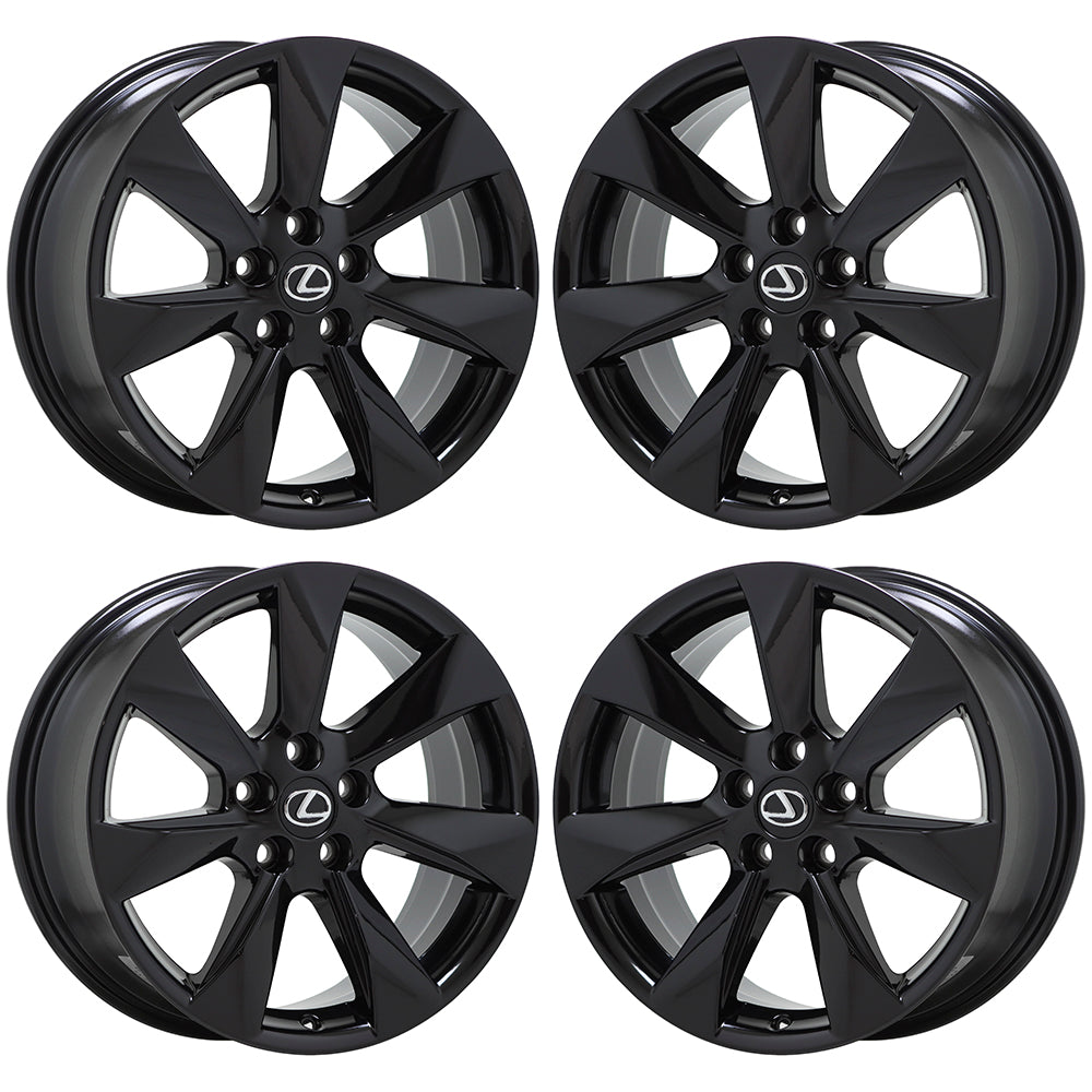 18" Lexus RX350 RX450 Gloss Black wheels rims Factory OEM set 4 74336